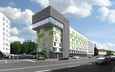 Gebäudeensemble verbindet Hotel, Büros und Wohnungen